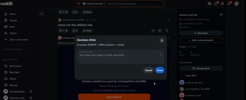 Memex: institutional memory for mod teams – screenshot 4