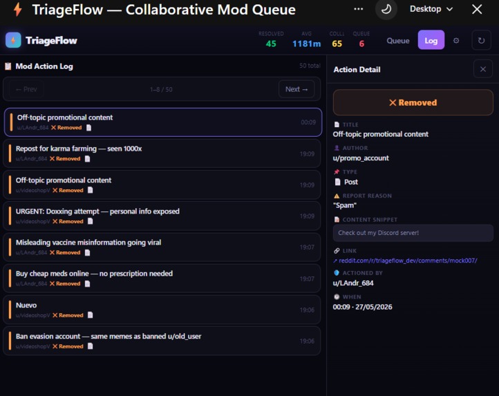 TriageFlow — Collaborative Mod Queue – screenshot 2