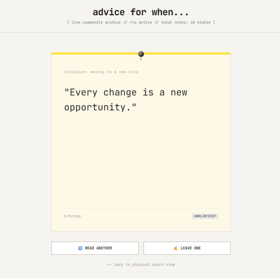 Advice for When – screenshot 1