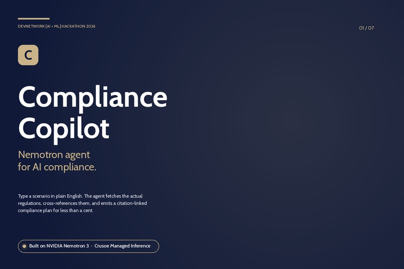 Compliance Copilot - Nemotron agent for AI compliance – screenshot 1