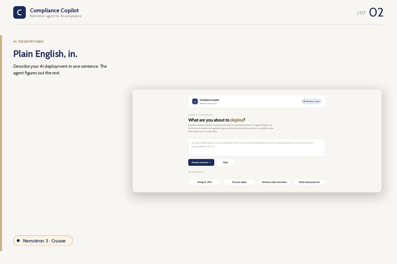 Compliance Copilot - Nemotron agent for AI compliance – screenshot 2