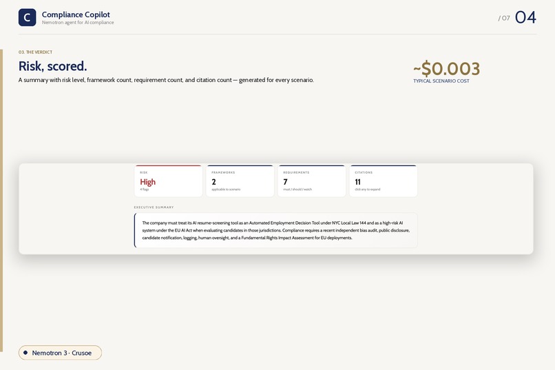 Compliance Copilot - Nemotron agent for AI compliance – screenshot 4