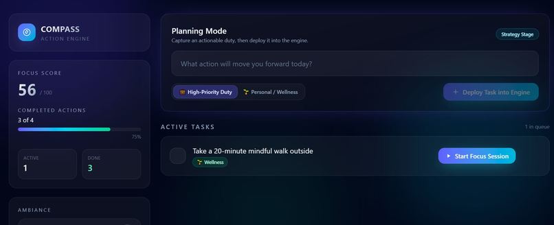 FlowCompass — Smart Productivity Dashboard – screenshot 2