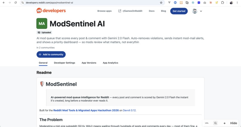 ModSentinel — AI Mod Queue Intelligence – screenshot 2