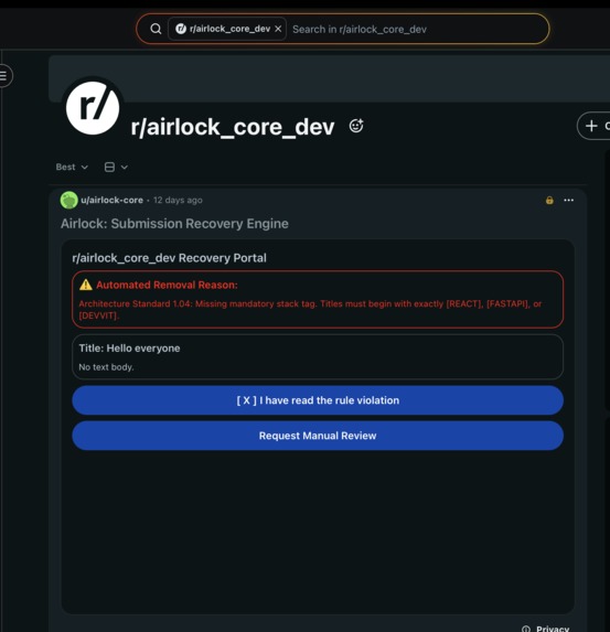 Airlock — Submission Recovery Engine – screenshot 2