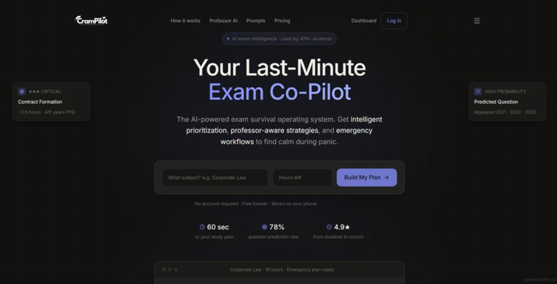 CramPilot - AI Exam Survival Platform – screenshot 1
