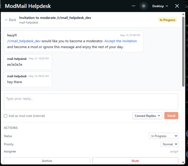 ModMail Helpdesk – Ticket Management for Reddit Mods – screenshot 1