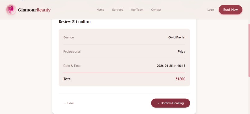 Beauty Parlour Appointment Slot and Live Queue based System – screenshot 1
