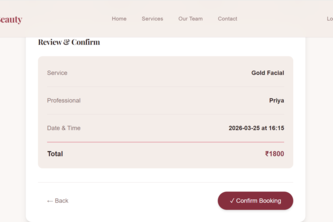Beauty Parlour Appointment Slot and Live Queue based System
