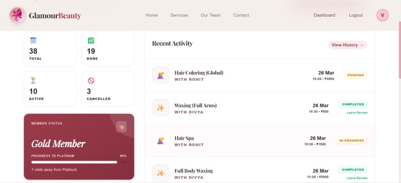 Beauty Parlour Appointment Slot and Live Queue based System – screenshot 5