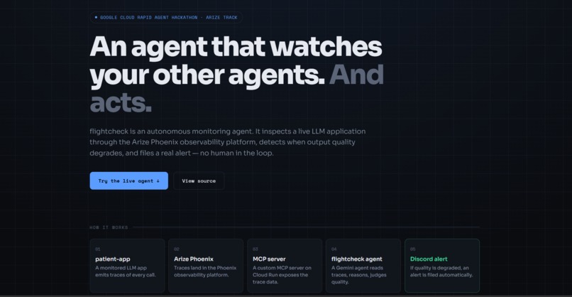 Flightcheck | An agent that monitors your AI agents – screenshot 1