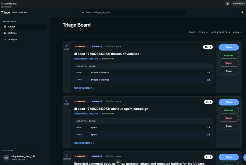 Triage – screenshot 3