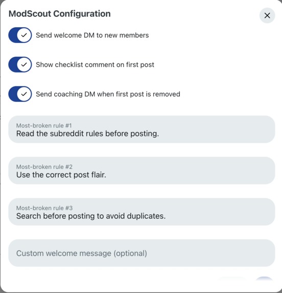 ModScout — New Member Onboarding for Reddit Mods – screenshot 2