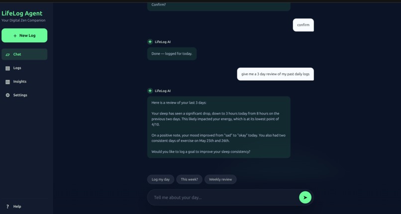 LifeLog Agent – screenshot 2