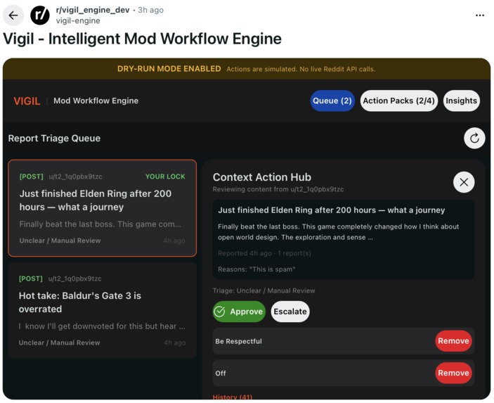 Vigil: Intelligent Mod Workflow Engine – screenshot 1