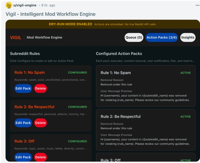 Vigil: Intelligent Mod Workflow Engine – screenshot 3