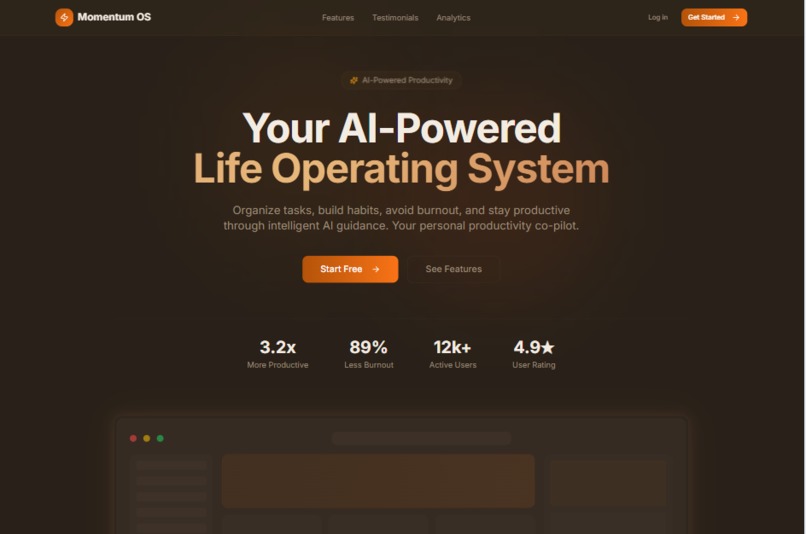 Momentum OS – screenshot 1