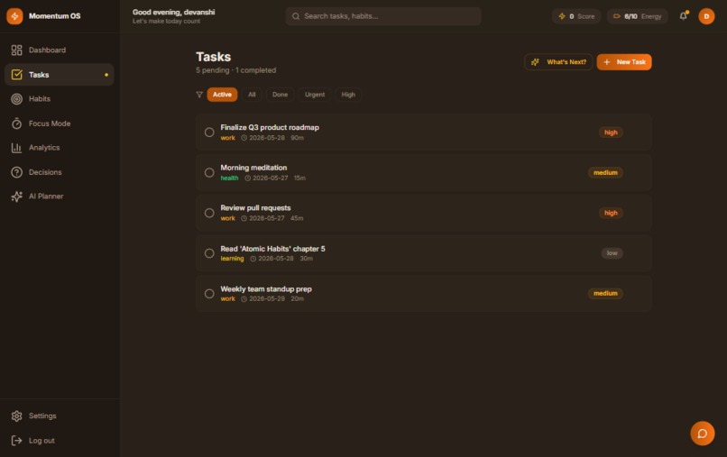 Momentum OS – screenshot 3