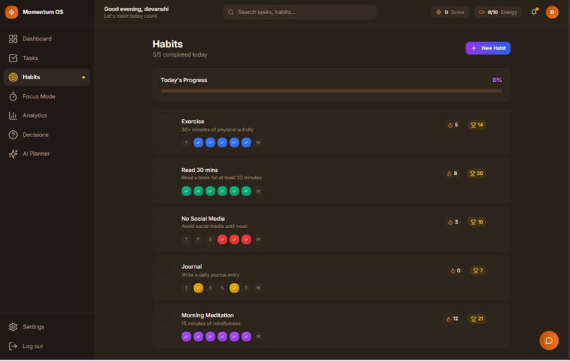 Momentum OS – screenshot 4