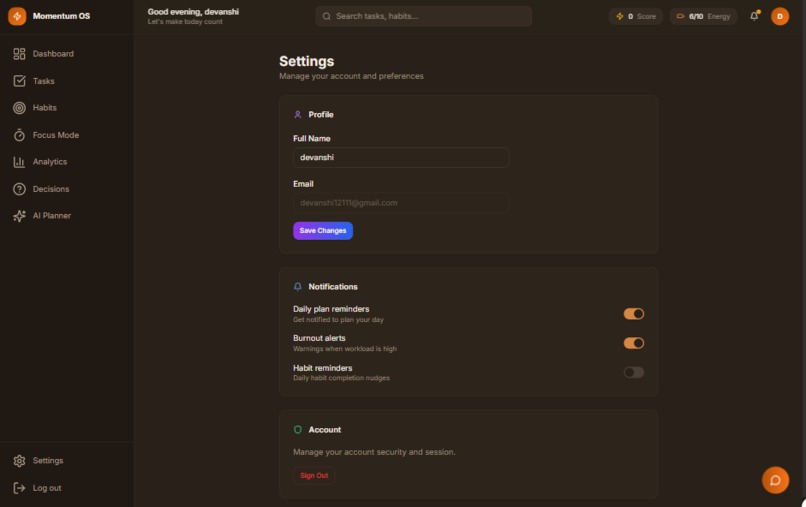 Momentum OS – screenshot 10