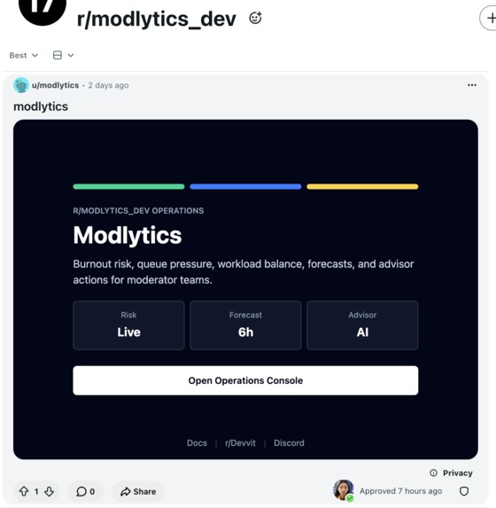 Modlytics – screenshot 1