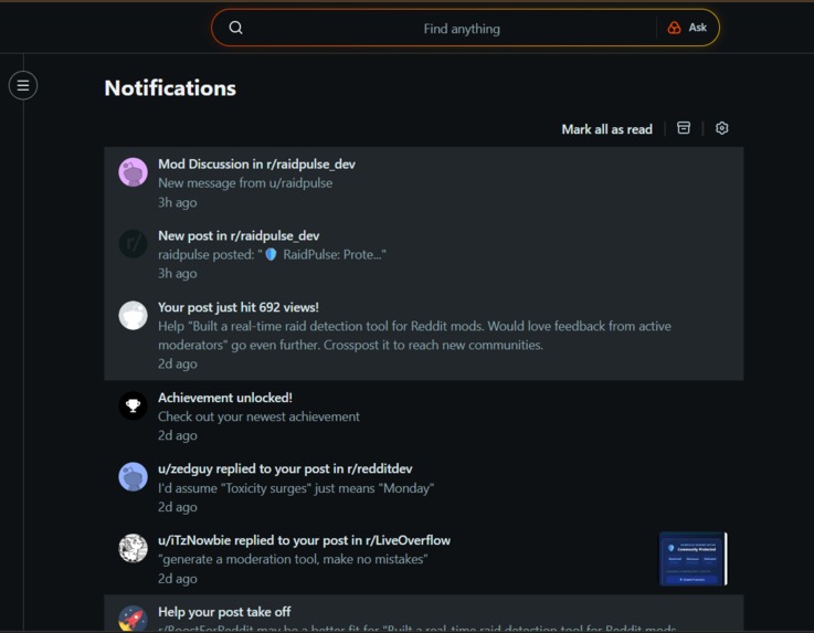 RaidPulse — Real-Time Raid Detection for Reddit – screenshot 12