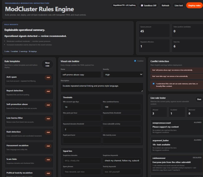 modcluster – screenshot 1