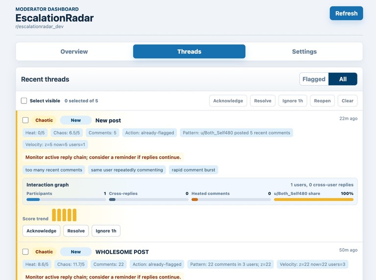 Escalation Radar – screenshot 4