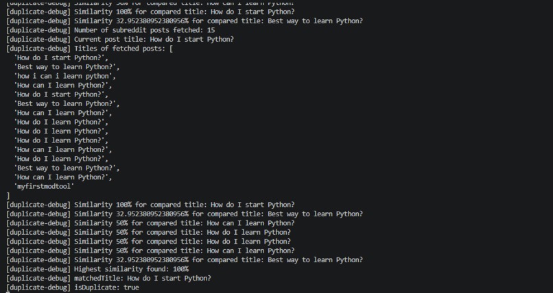Duplicate sleuth – screenshot 1