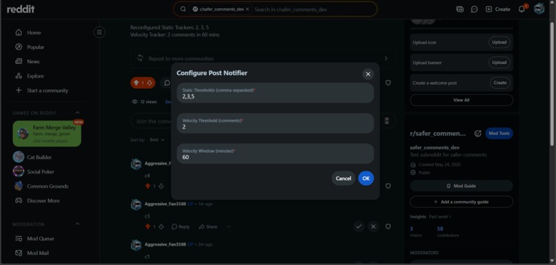 Safer Comments – screenshot 3