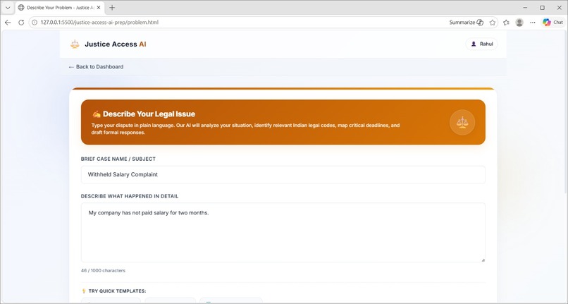 Justice Access AI – screenshot 2