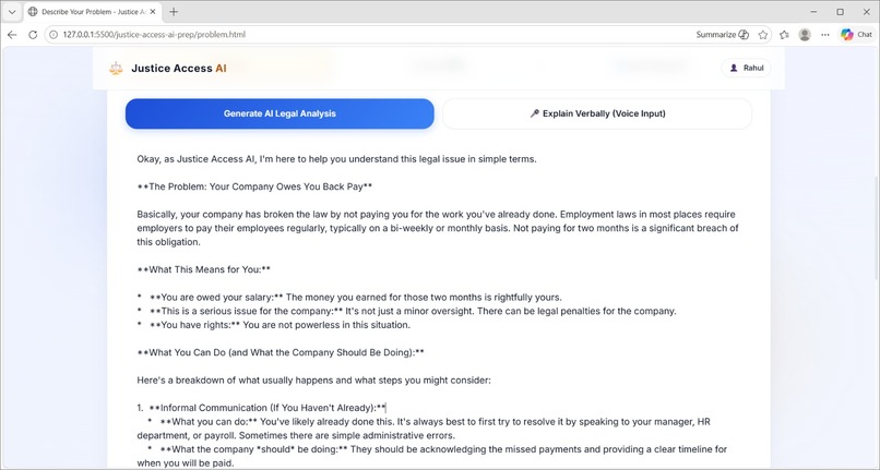 Justice Access AI – screenshot 3