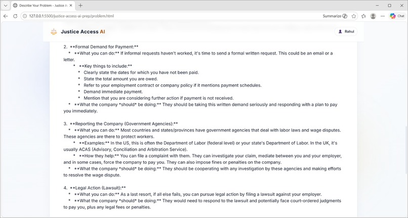 Justice Access AI – screenshot 4
