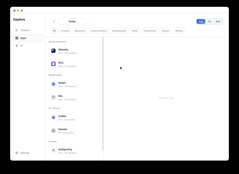 Daylens – screenshot 1
