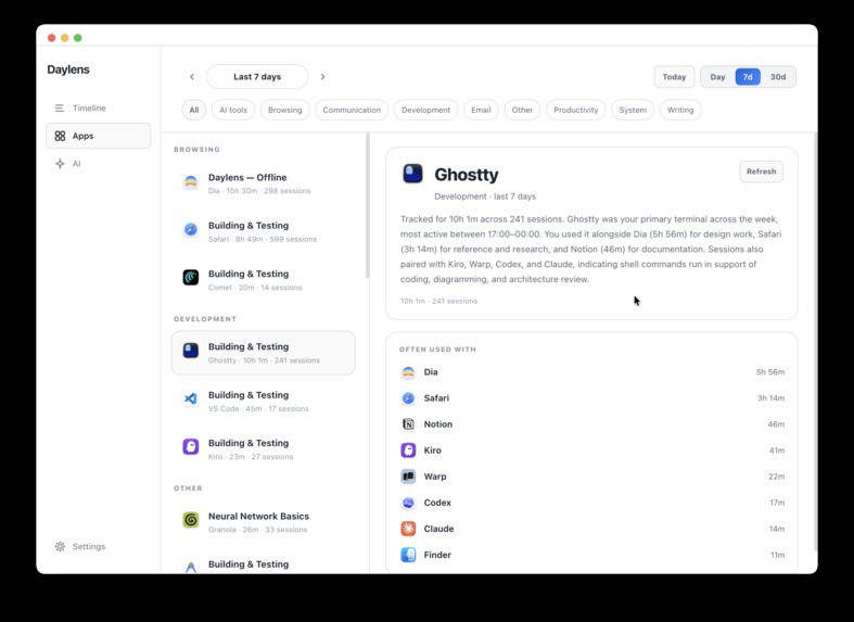 Daylens – screenshot 3
