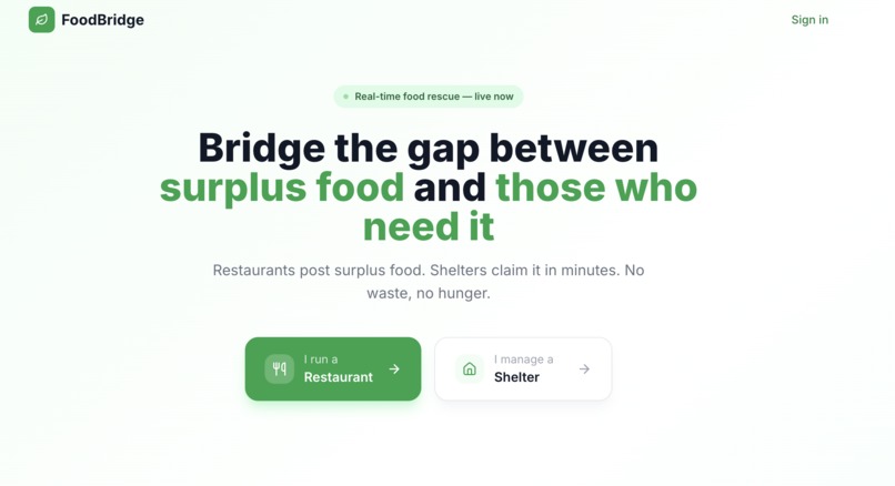 FoodBridge – screenshot 1