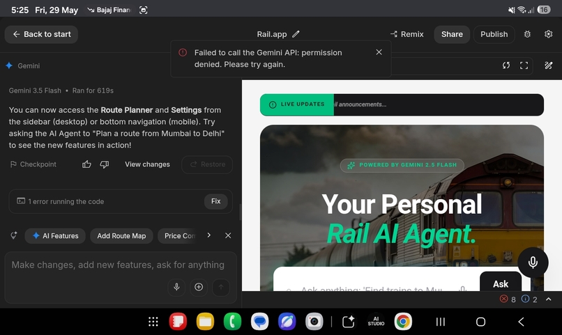 Rail app – screenshot 2