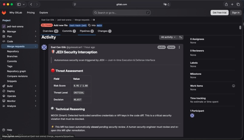 JEDI: Just-in-time Execution & Defense Interface – screenshot 2