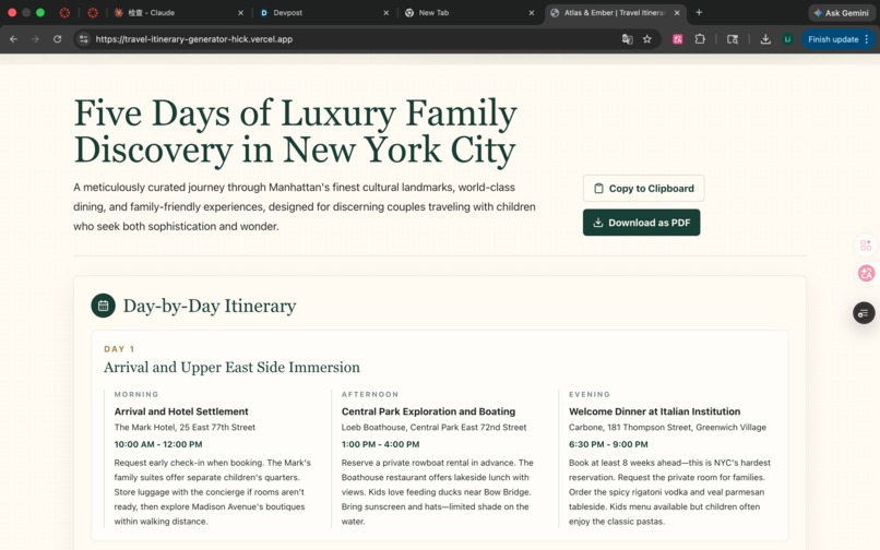 Atlas & Ember — Travel Guide Generator – screenshot 2