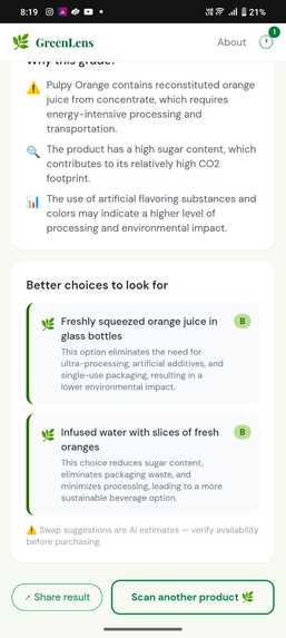 GreenLens — Know the planet cost of what you buy – screenshot 3
