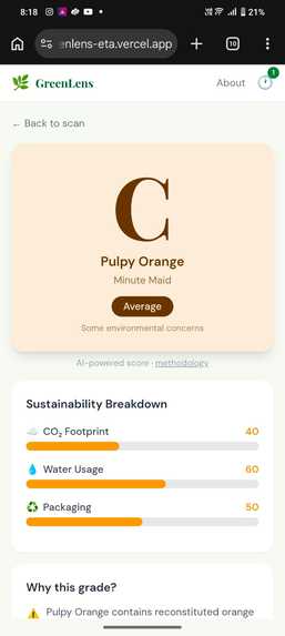 GreenLens — Know the planet cost of what you buy – screenshot 4