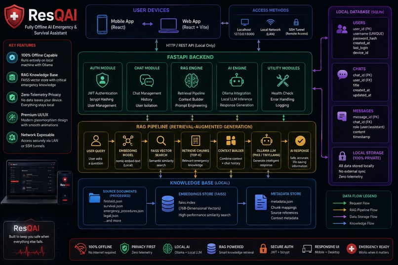 ResQAI - Fully Offline AI Emergency & Survival Assistant – screenshot 1