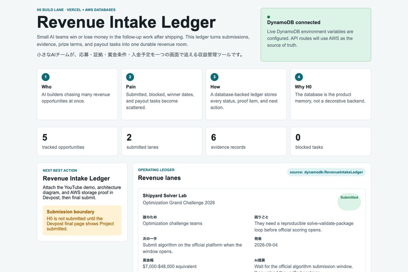 Revenue Intake Ledger – screenshot 2