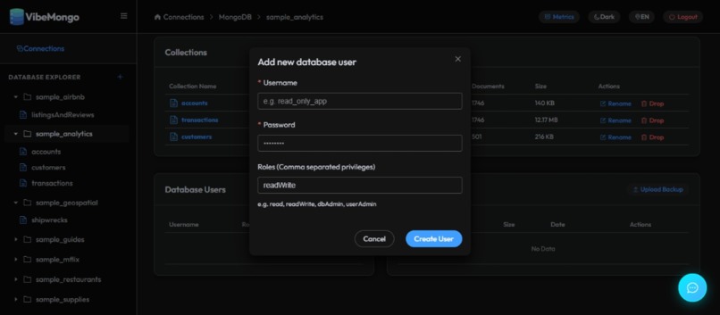 VibeMongo Admin - Arize Track – screenshot 36