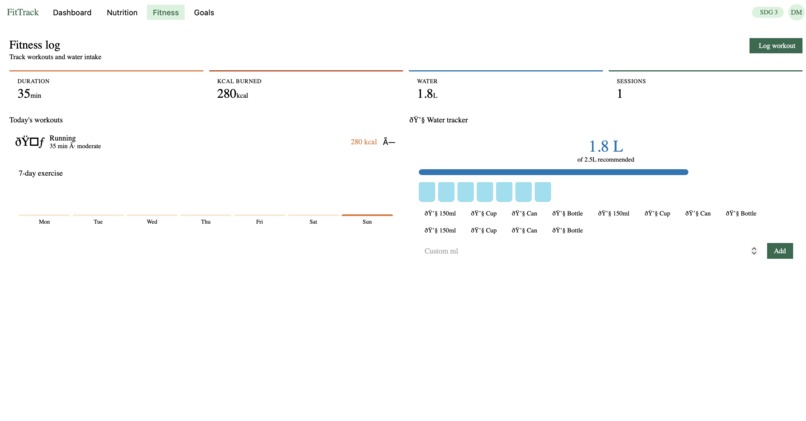 Fitness Nutrition Tracker – screenshot 2