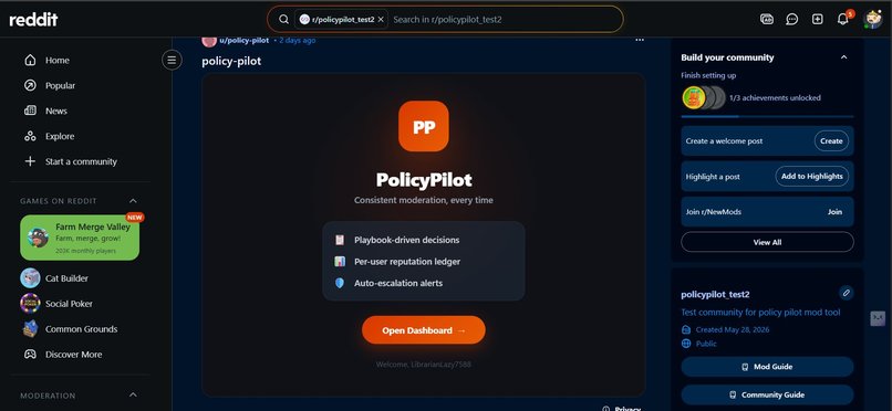 PolicyPilot: Decision Governance for Reddit Moderators – screenshot 5