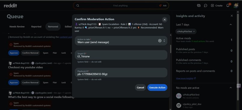 PolicyPilot: Decision Governance for Reddit Moderators – screenshot 10