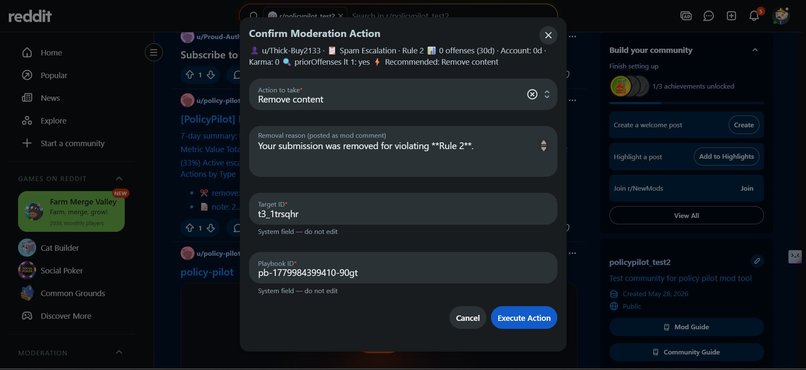 PolicyPilot: Decision Governance for Reddit Moderators – screenshot 8