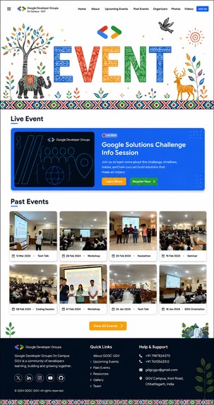 GDGC Website Redesign(Bastar inspired design element) – screenshot 2