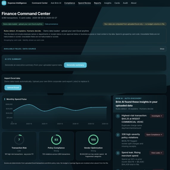 AI Finance Command Center – screenshot 1
